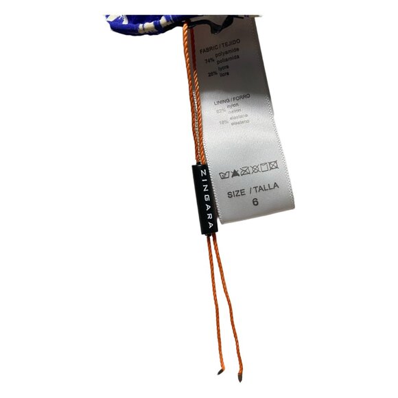 Zingara Swimwear 6 Bottom Blue White Lycra - Picture 9 of 13